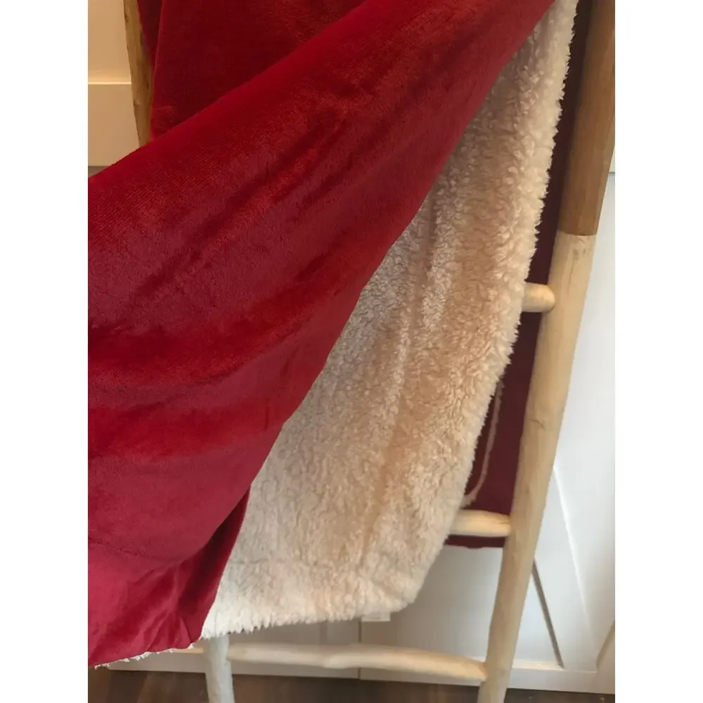 Threshold Red and Cream Shearling Sherpa oversized Throw Blanket 50x60